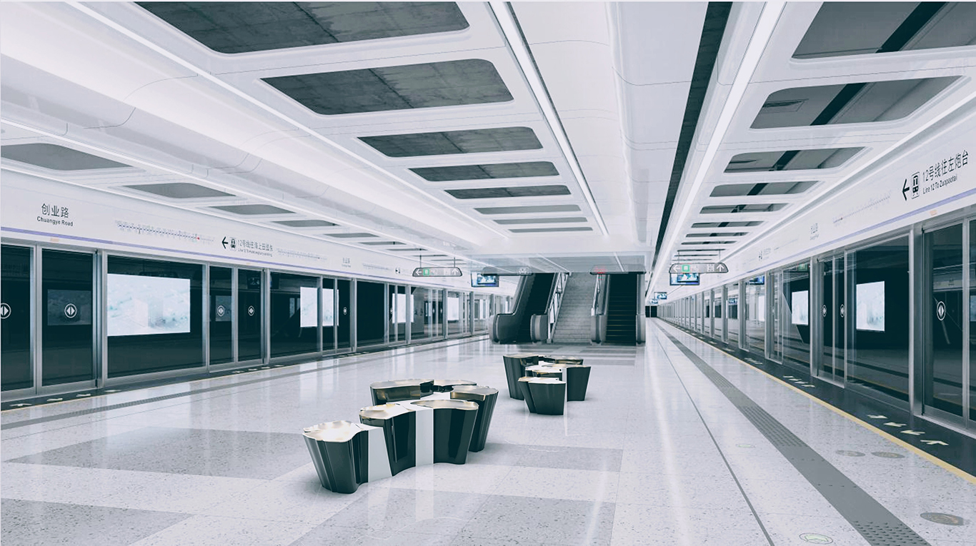 Metro Station Benches in Shenzhen, China