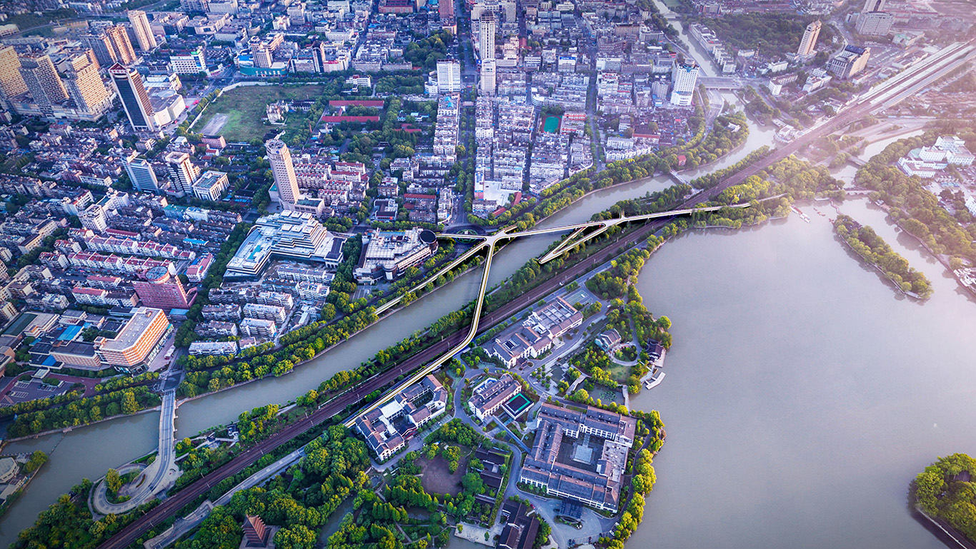 Footbridge in Jiaxing, China